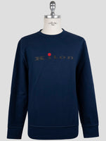 Kiton Blue Cotton Ea Swater Crewneck