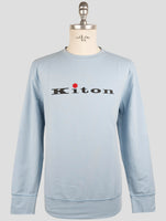 Kiton Light Blue Cotton Ea Swater Crewneck