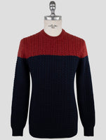 Kiton Red Blue Cashmere Sweater Crewneck