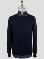 Kiton Blue Cashmere Sweater Full Zip