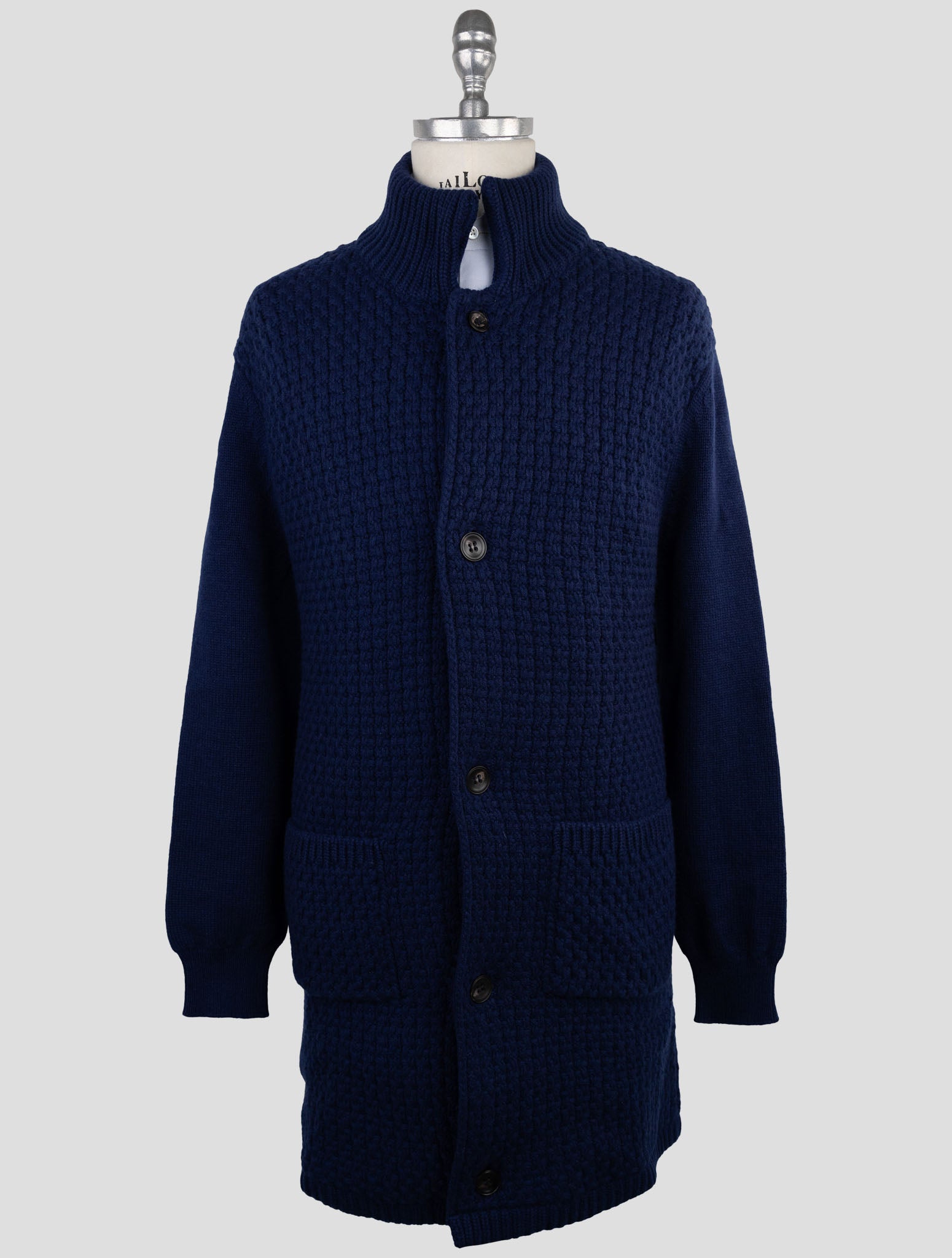 Kiton Blue Cashmere Sweater Cardigan