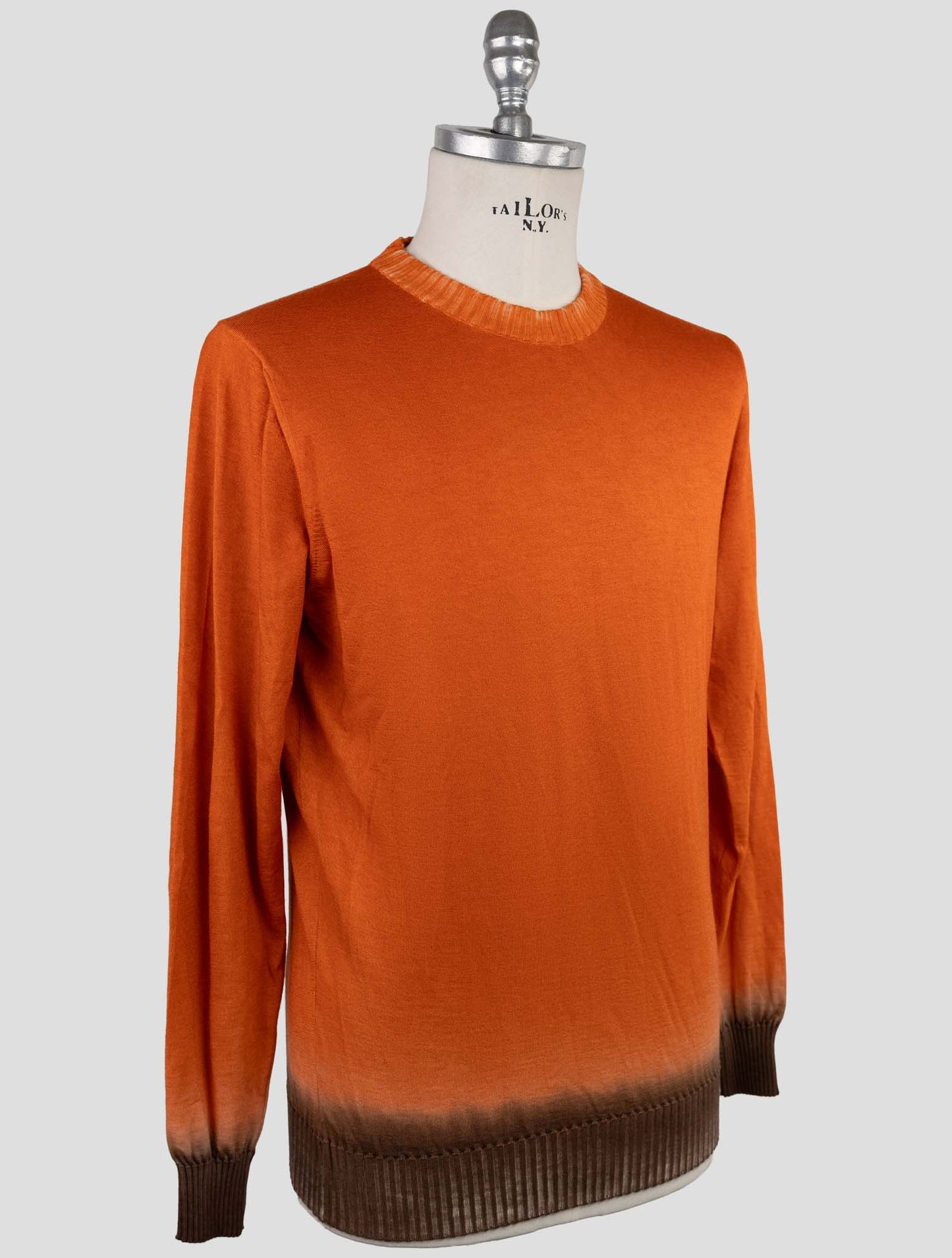 Kiton Orange Brown Cashmere  Silk Sweater Crewneck