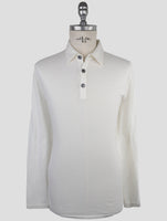 Kiton White Cotton Cashemere Sweater Polo
