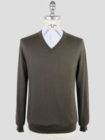Kiton Green Cashmere Silk Sweater V-Neck