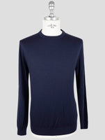 Kiton Blue Wool Sweater Crewneck