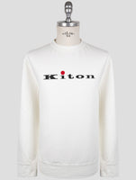 Kiton White Cotton Ea Sweater Crewneck