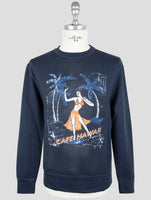 Kiton Blue Cotton Ea Sweater Crewneck