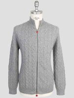 Kiton Gray Cashmere Silk Sweater Half Zip