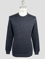 Kiton Blue Silk Cashmere Linen Sweater Crewneck