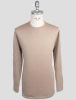 Kiton Brown Cotton Cashmere Sweater Crewneck