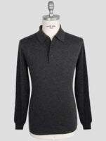 Kiton Dark Gray Cashmere Silk Sweater Polo