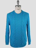Kiton Light Blue Cotton Sweater Crewneck