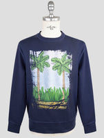 Kiton Blue Cotton Ea Sweater Crewneck