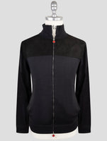 Kiton Black Silk Cotton Sweater Full Zip