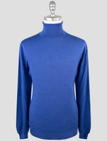 Kiton Blue Cashmere Silk Sweater Turtleneck