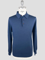 Kiton Blue Cashmere Silk Sweater Polo