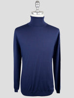 Kiton Blue Cashmere Silk Sweater Turtleneck