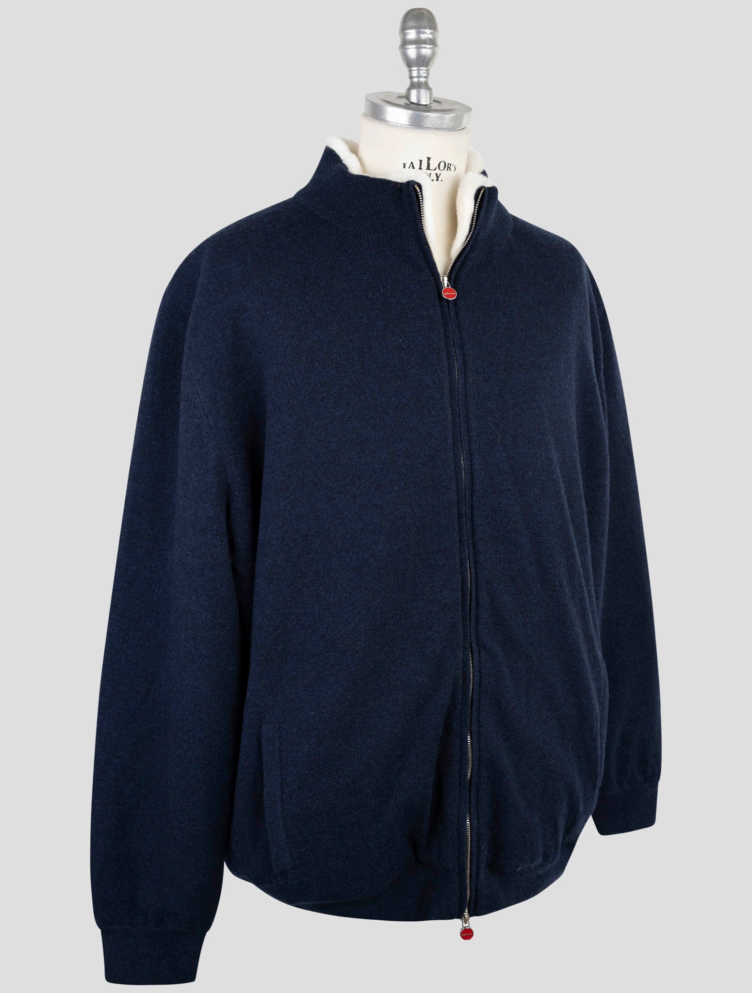 Kiton Blue Cashmere Mink Fur Coat Full Zip