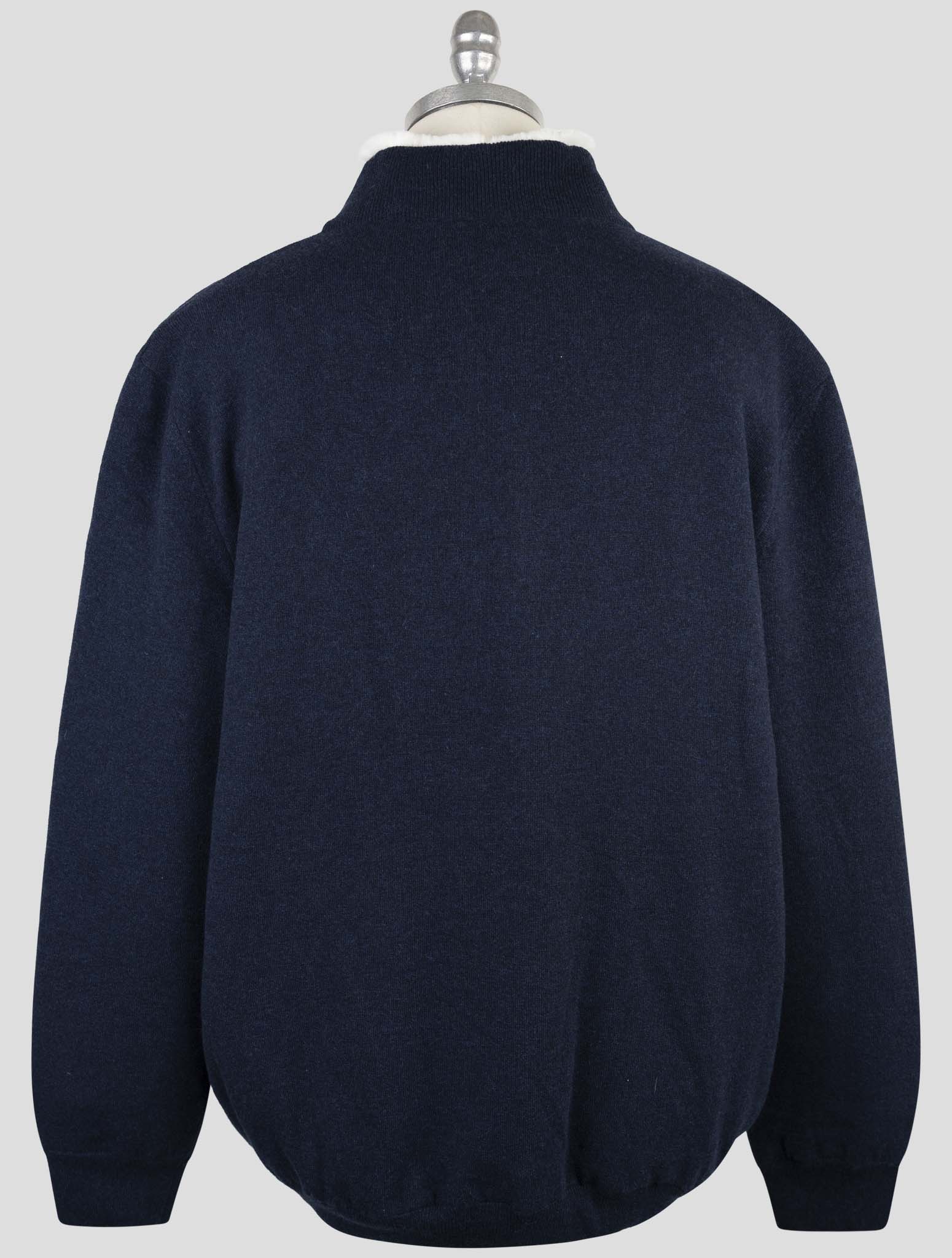 Kiton Blue Cashmere Mink Fur Coat Full Zip