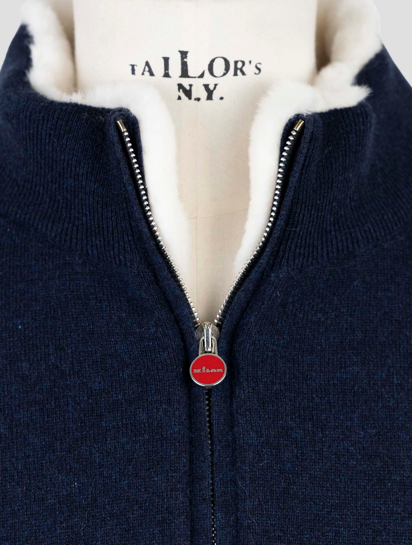 Kiton Blue Cashmere Mink Fur Coat Full Zip