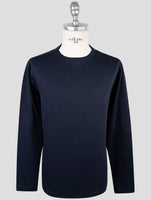 Kiton Blue Cotton Sweater Crewneck