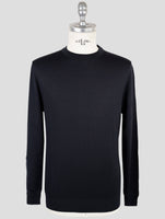 Kiton Dark Blue Wool Sweater Crewneck