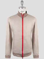 Kiton Taupe Cashmere Sweater Full Zip