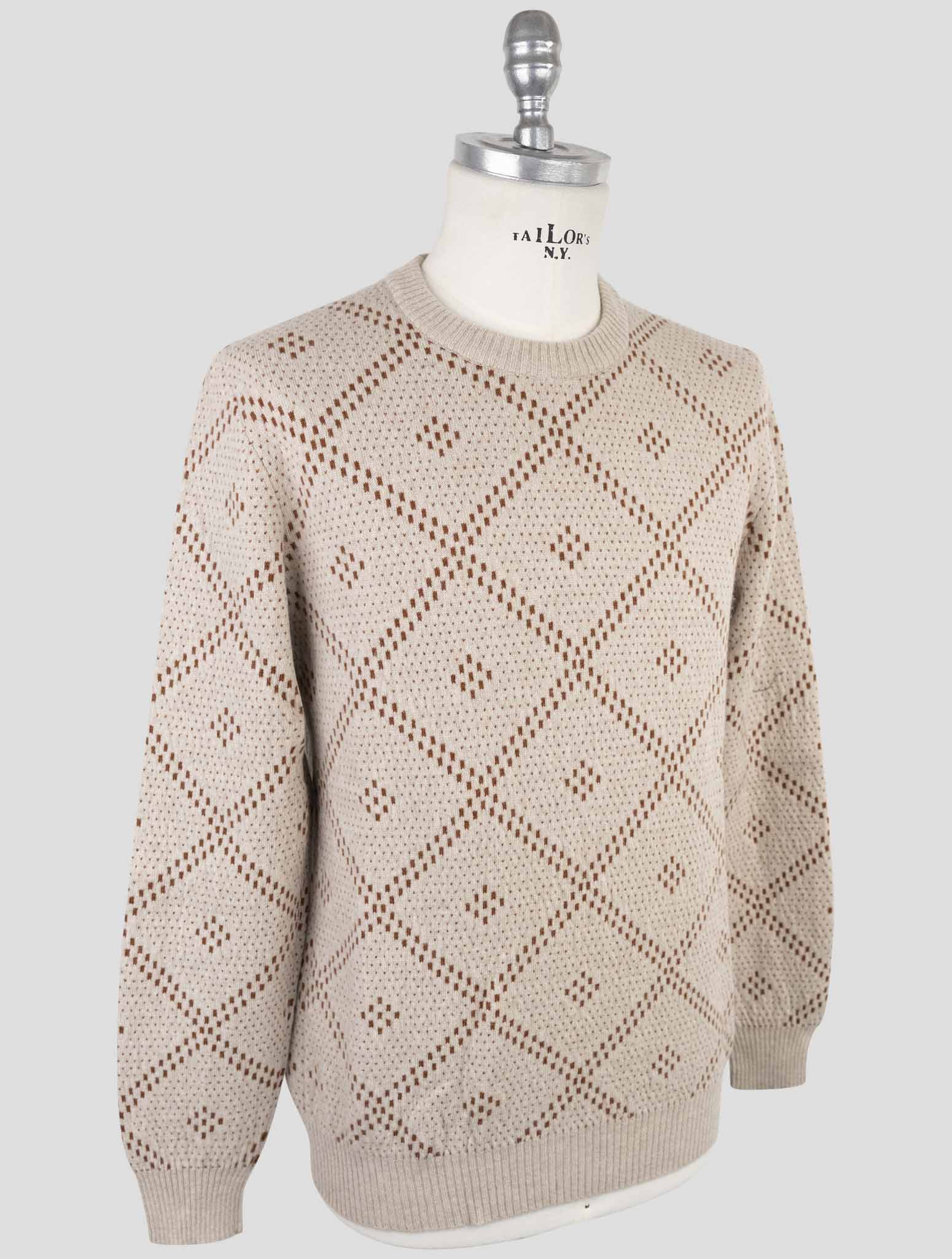 Kiton Beige Cashmere Sweater Crewneck