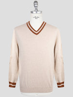 Kiton Brown Cashmere Sweater V-Neck