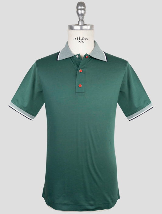 Kiton Green Cotton Polo