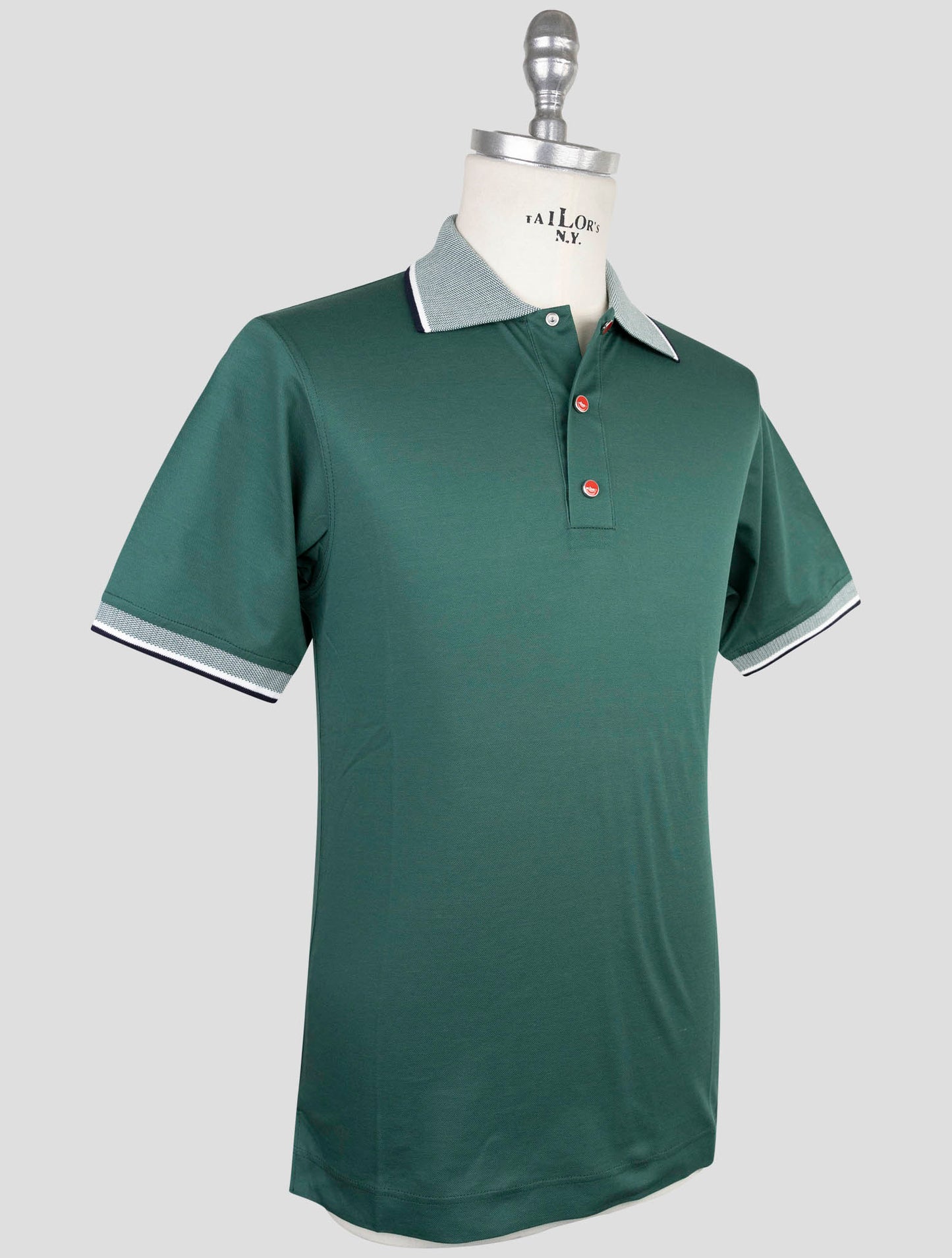 Kiton Green Cotton Polo