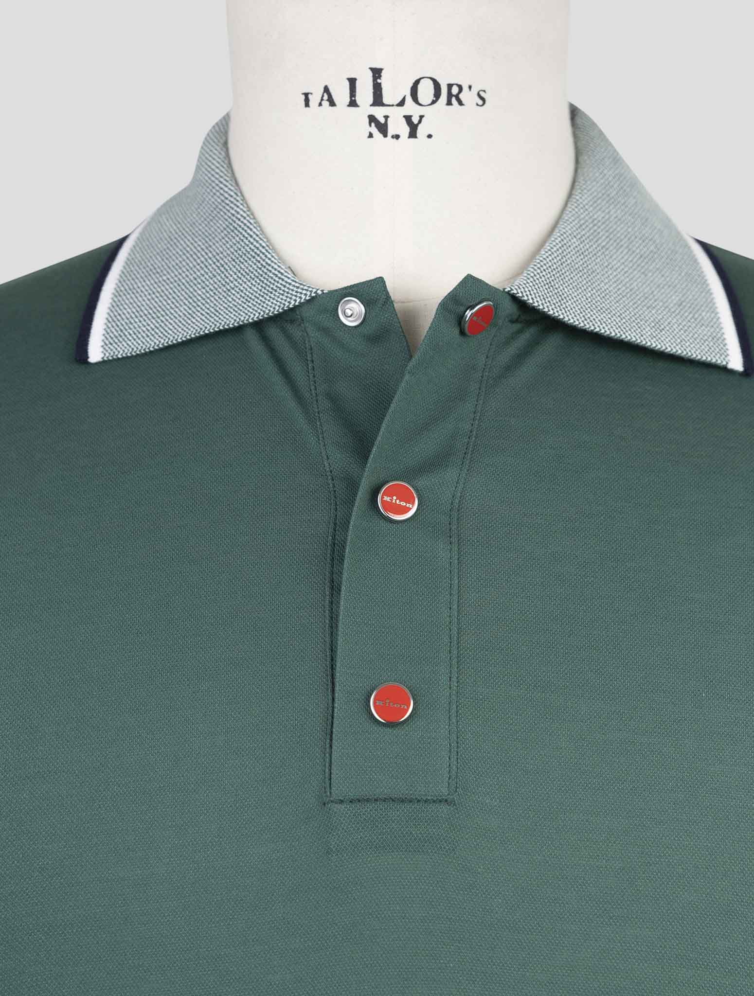 Kiton Green Cotton Polo