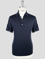 Kiton Blue Silk Cotton Polo