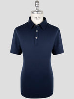 Kiton Blue Cotton Cashmere Polo