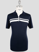 Kiton Blue Cotton Polo