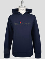 Kiton Blue Cotton Ea Sweater Hoodie