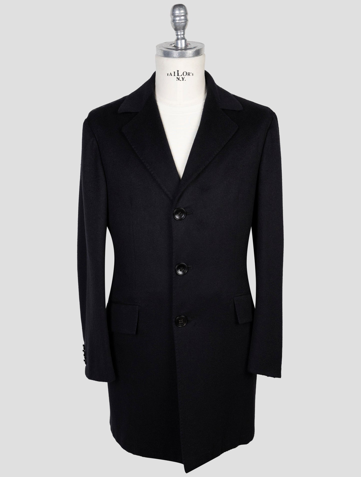 Kiton Black Cashmere Overcoat