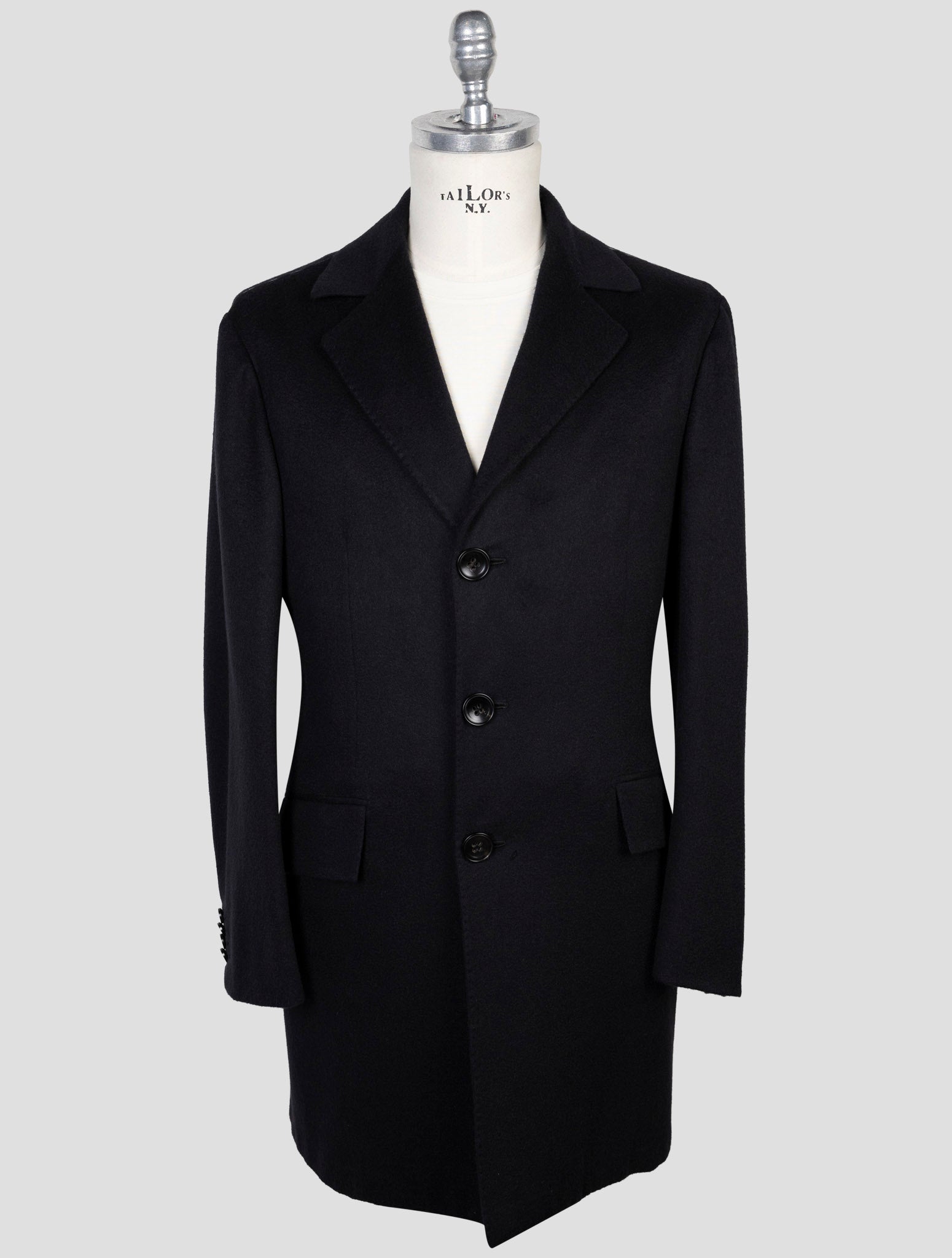 Kiton Black Cashmere Overcoat