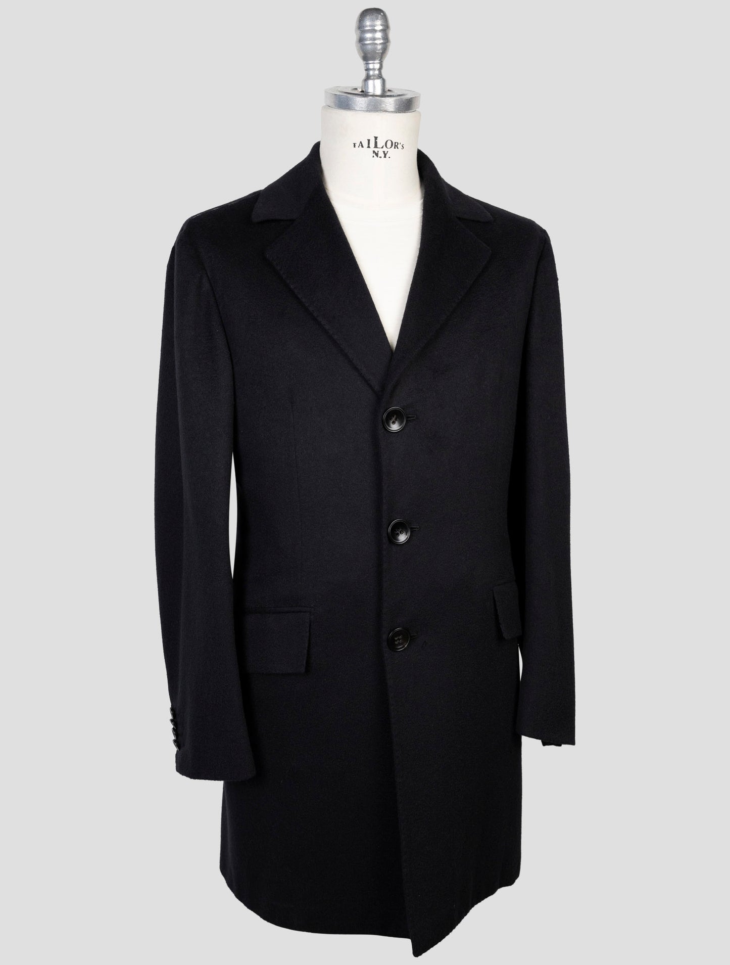 Kiton Black Cashmere Overcoat