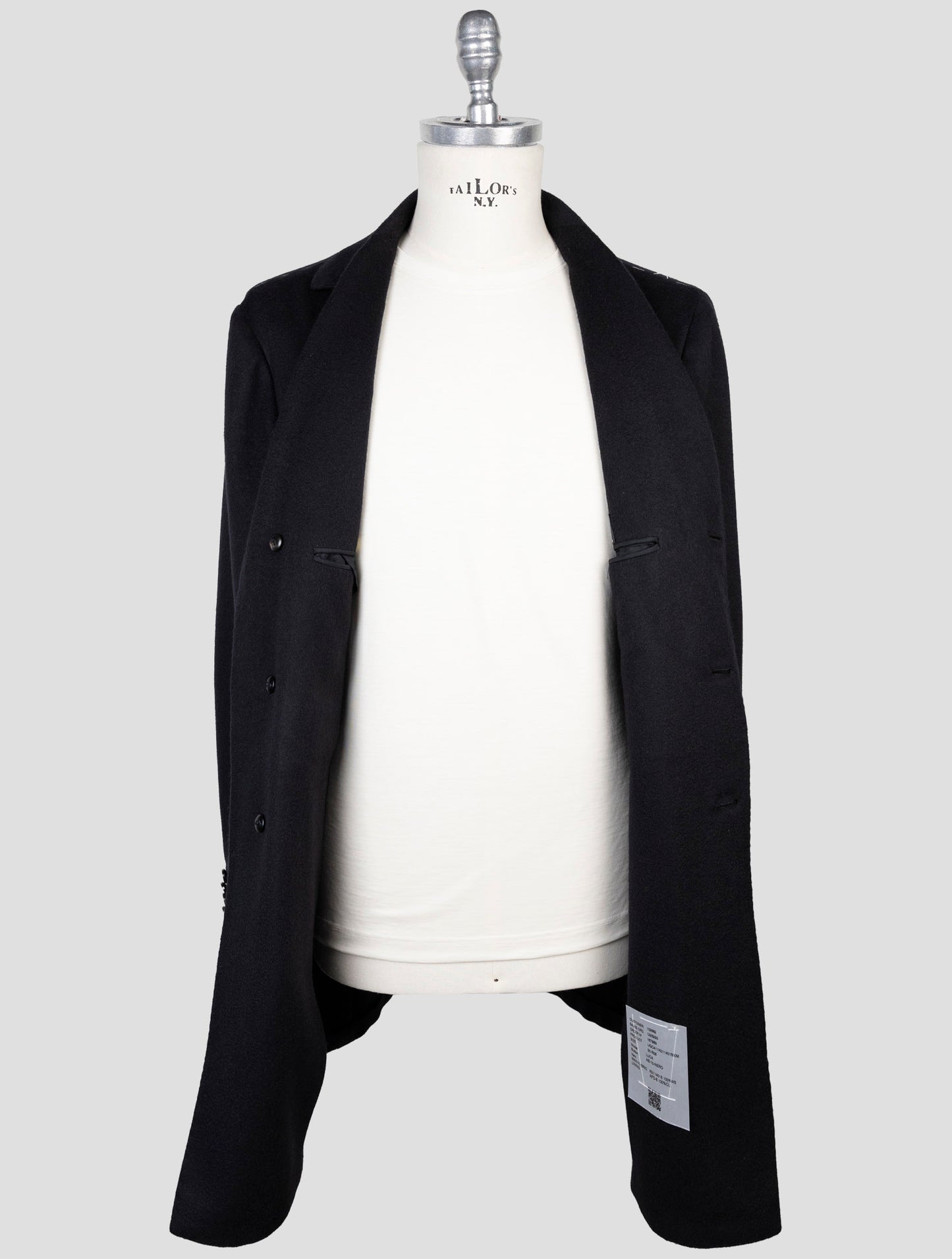 Kiton Black Cashmere Overcoat