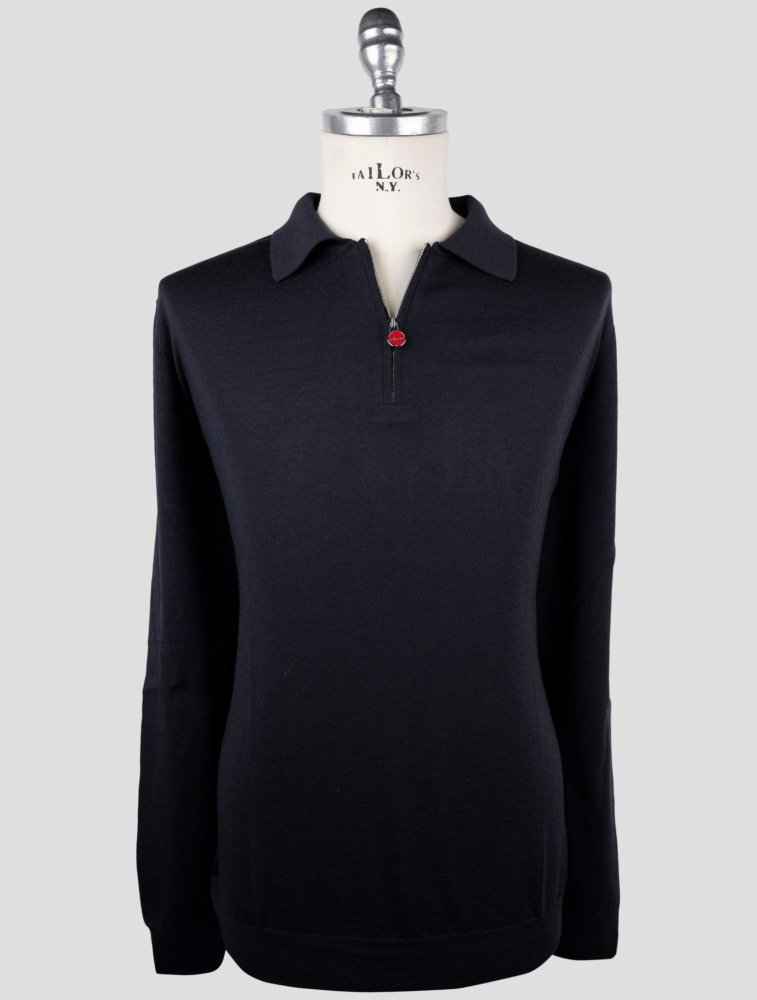 Kiton Blue Wool Sweater Polo