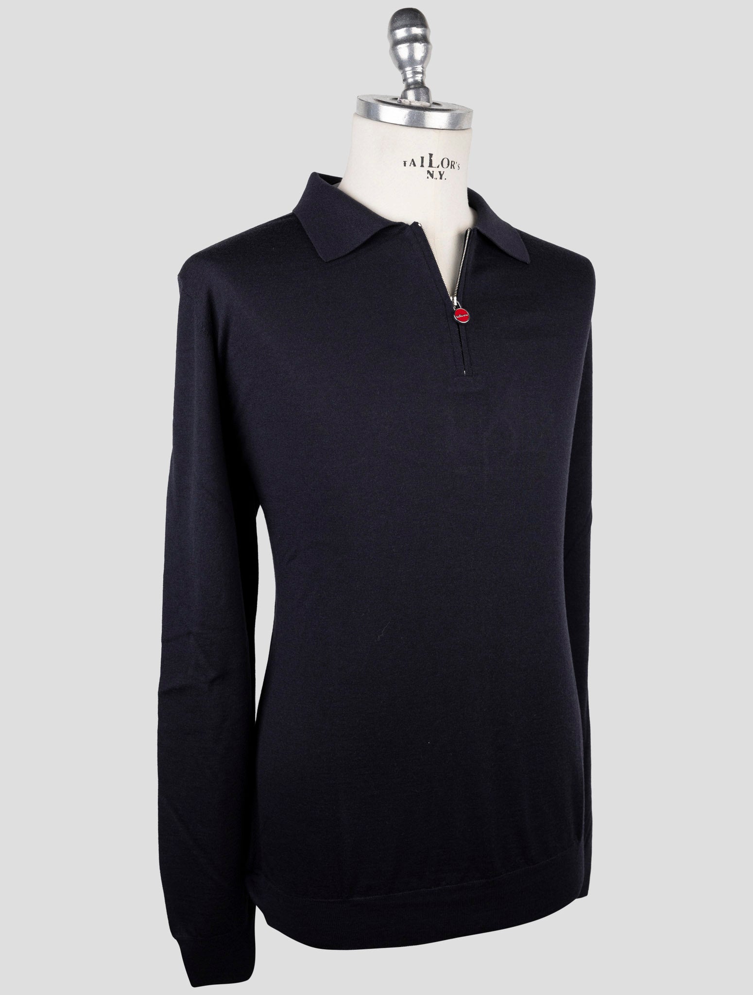 Kiton Blue Wool Sweater Polo