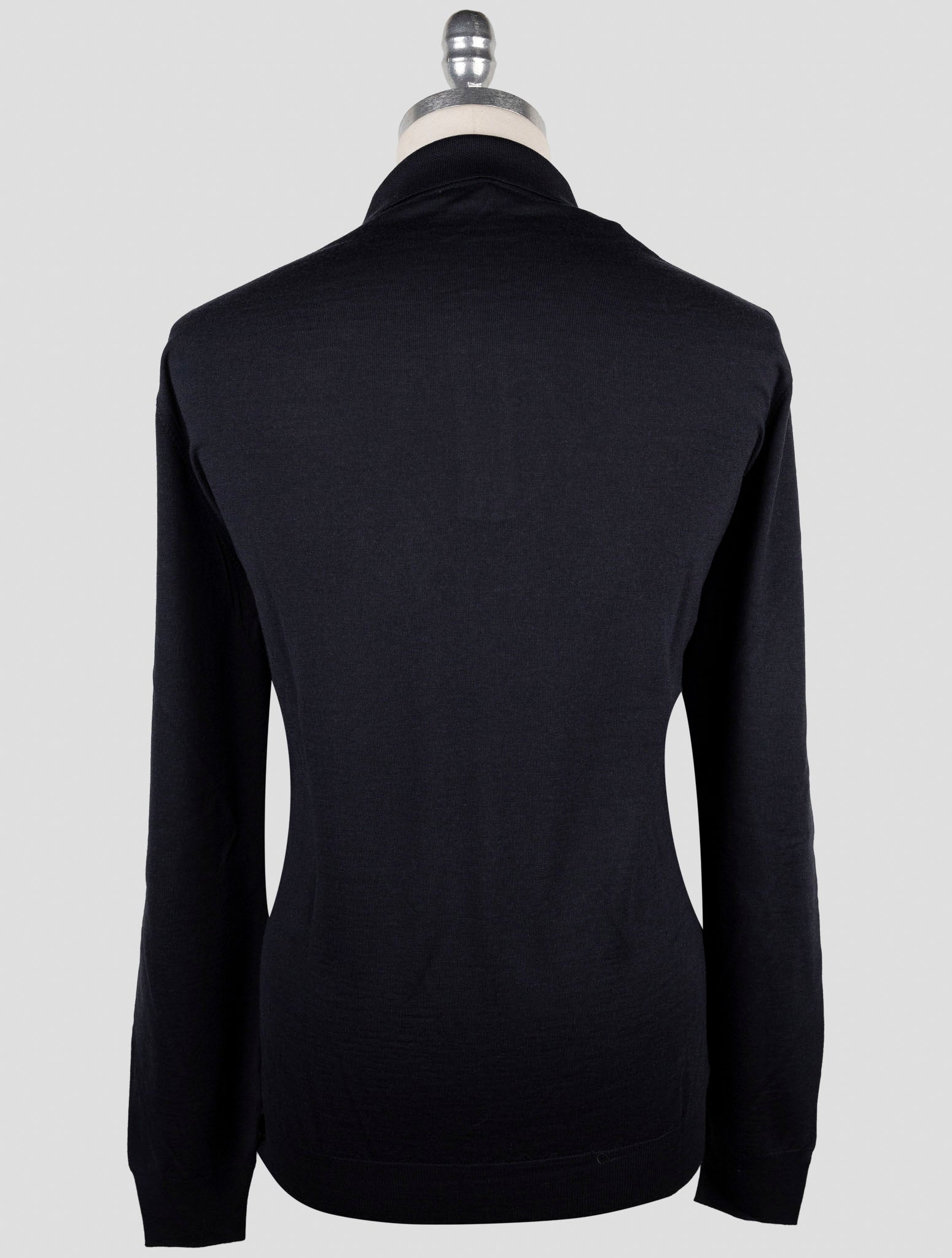 Kiton Blue Wool Sweater Polo