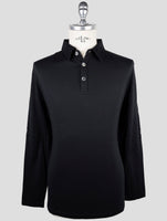 Kiton Black Cotton Cashmere Sweater Polo