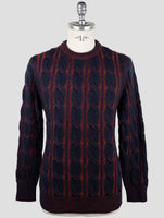 Kiton Red Blue Cashmere Sweater Crewneck