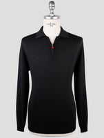 Kiton Black Wool Sweater Polo