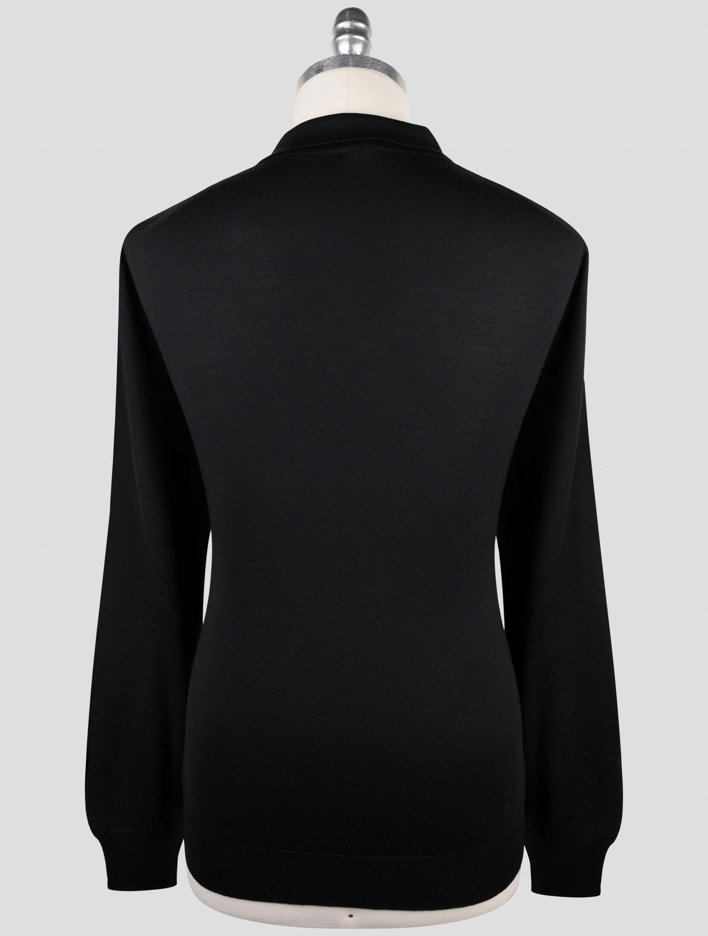 Kiton Black Wool Sweater Polo