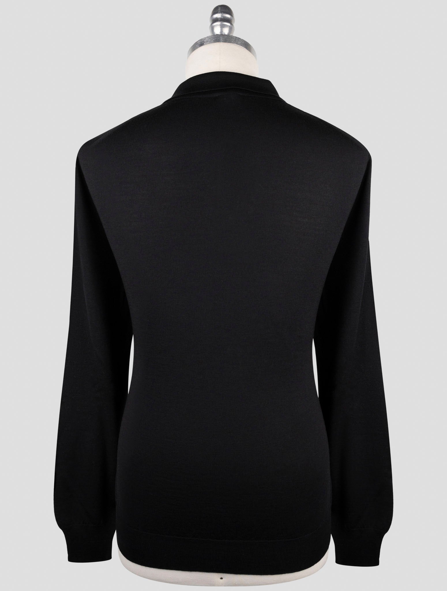 Kiton Black Wool Sweater Polo