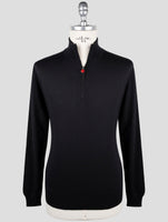 Kiton Black Cashmere Silk Sweater Polo