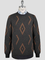 Kiton Gray Orange Cashmere Sweater Crewneck